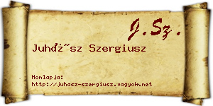 Juhász Szergiusz névjegykártya